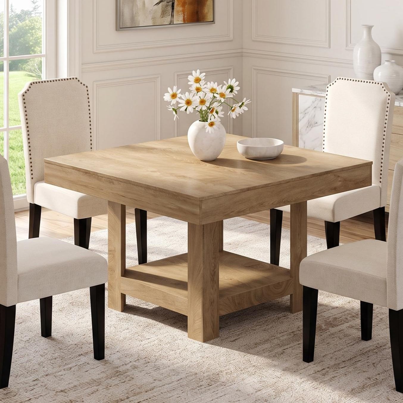Square Dining Table with Triangular Leg