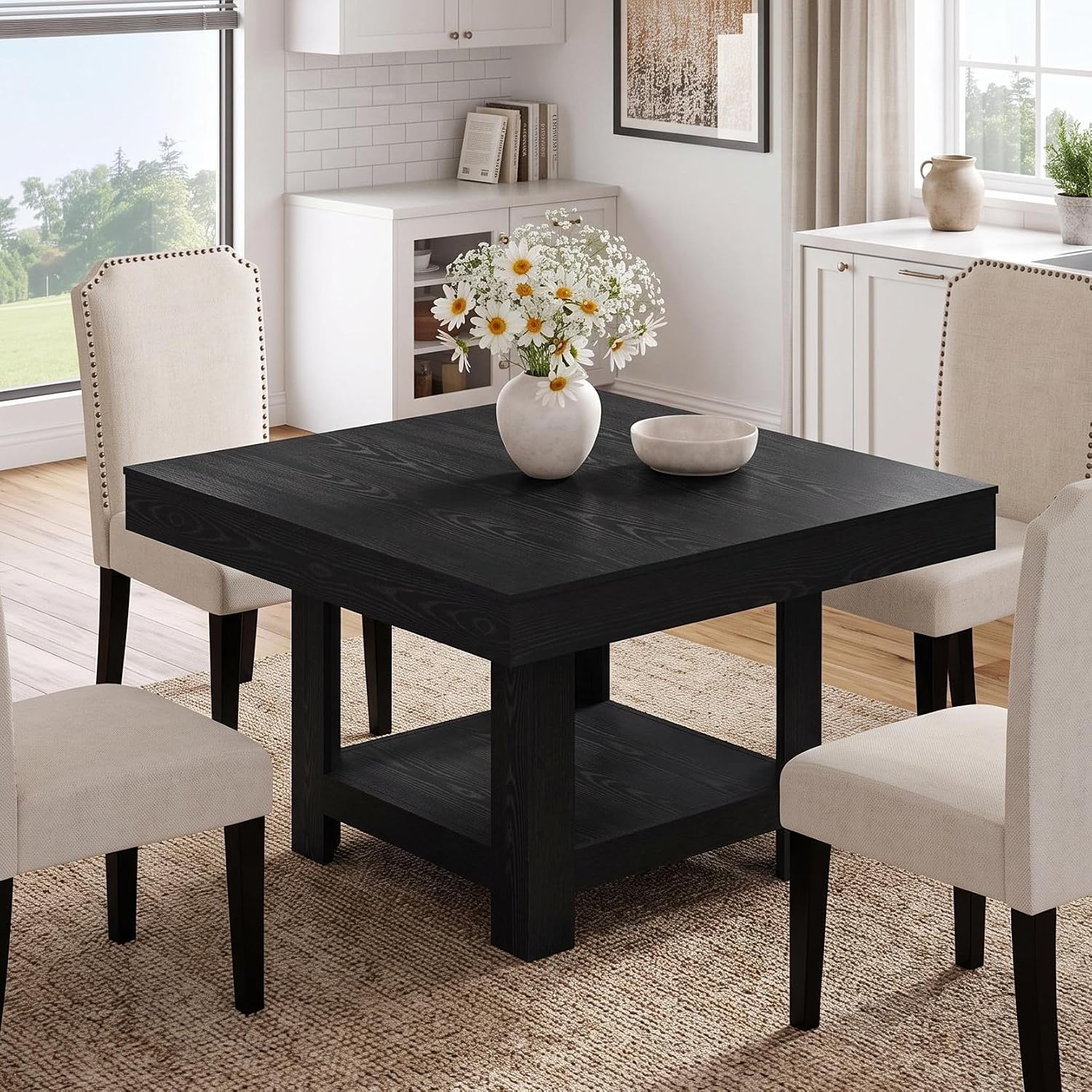 Square Dining Table with Triangular Leg