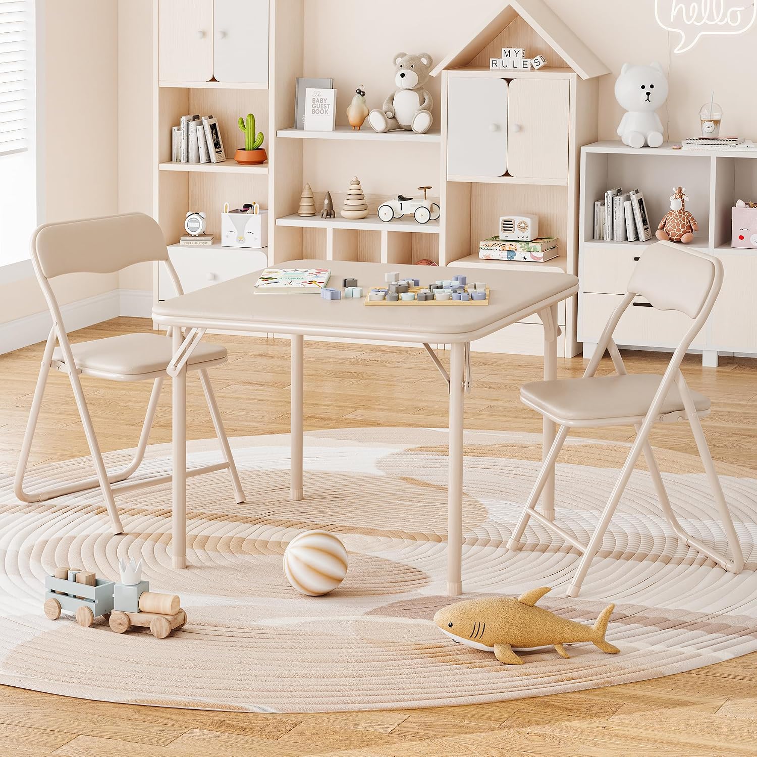 Kids Folding Table and Chair Set, Foldable & No Assembly Required