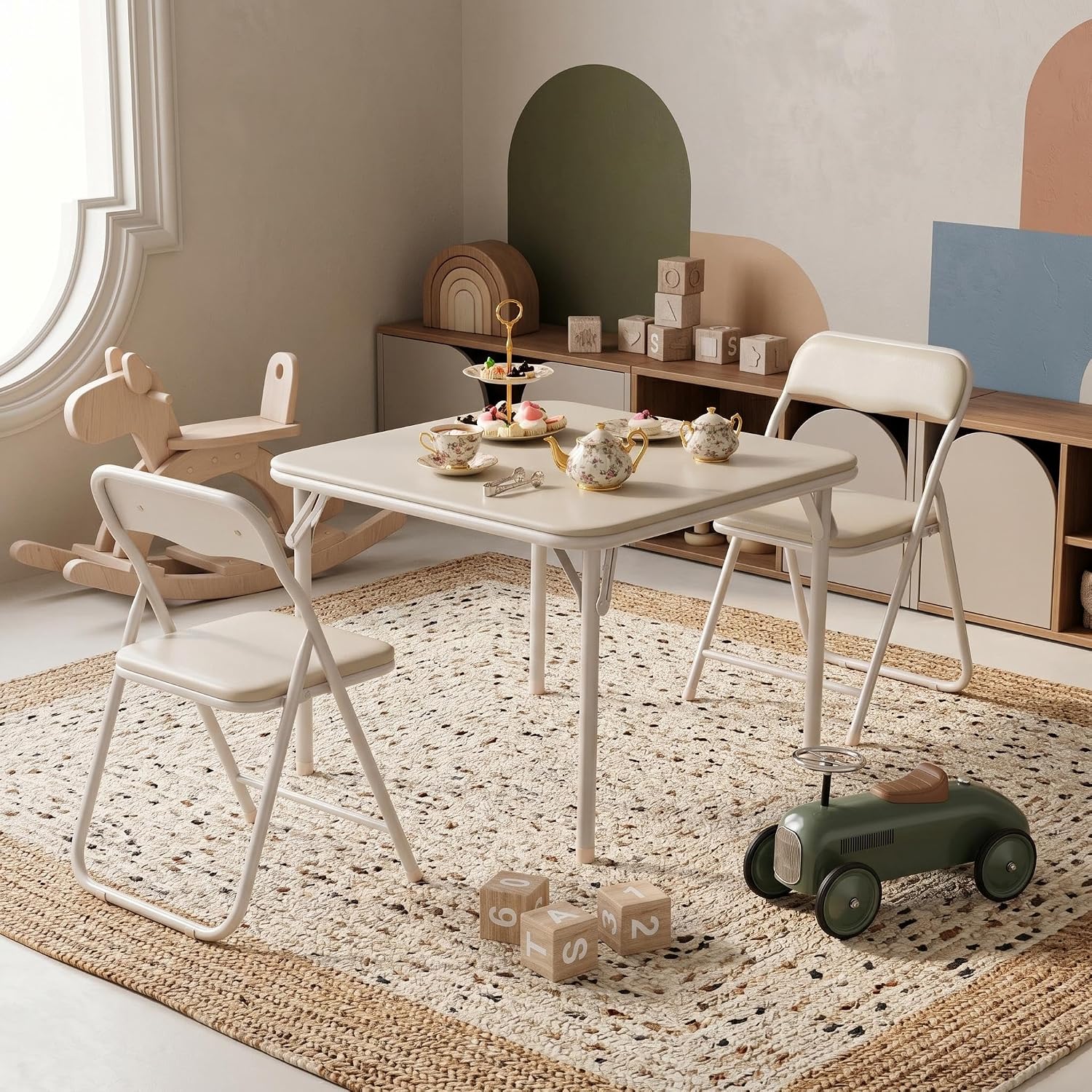 Kids Folding Table and Chair Set, Foldable & No Assembly Required