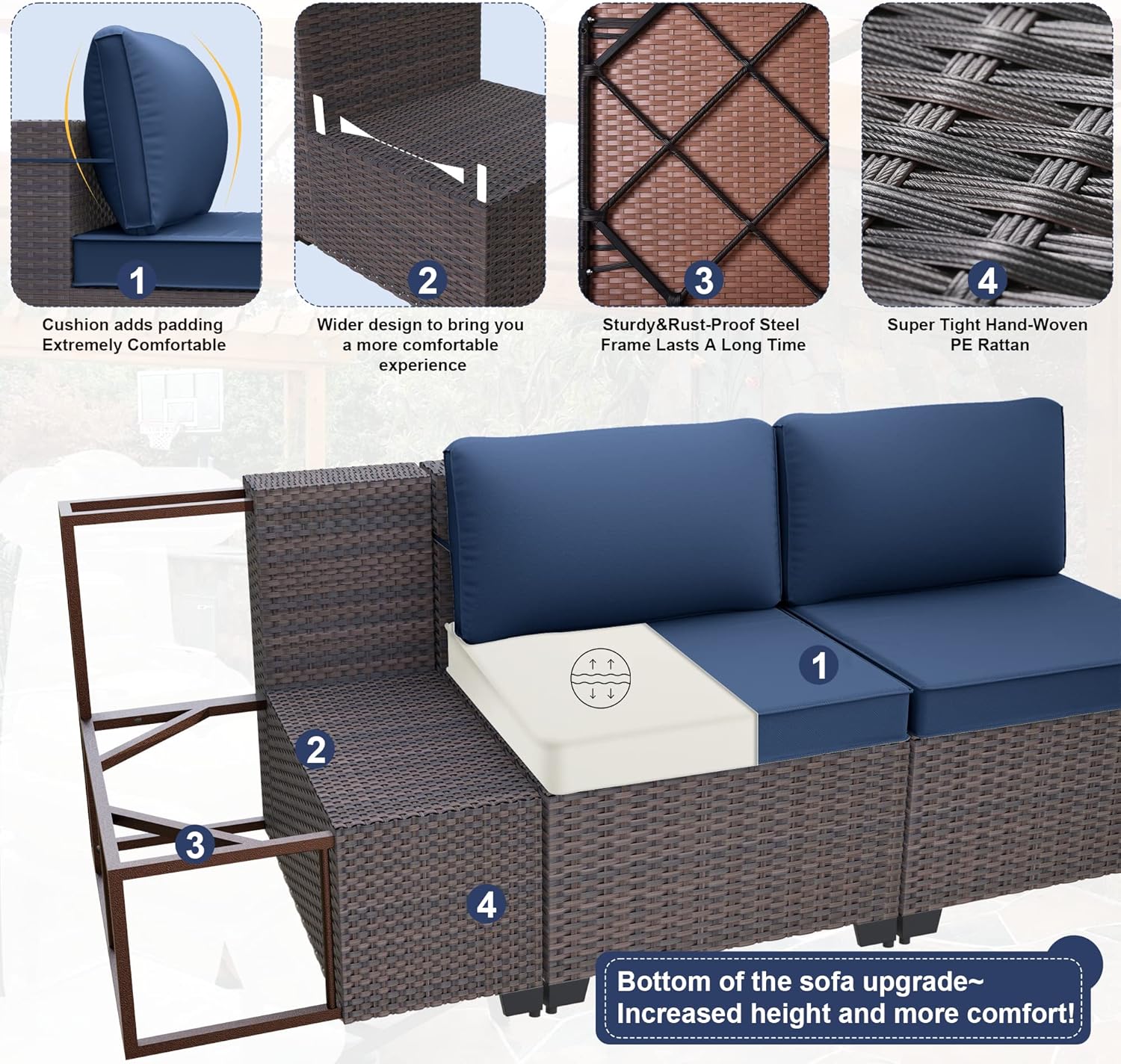 7 Pieces Patio Furniture Set