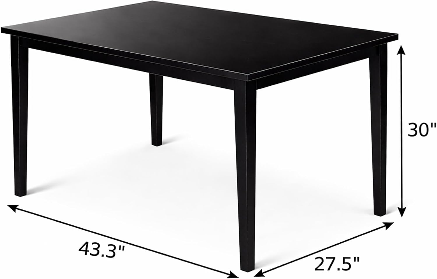 Traditional 5-Piece 43.3 Inch Rectangular Dining Set