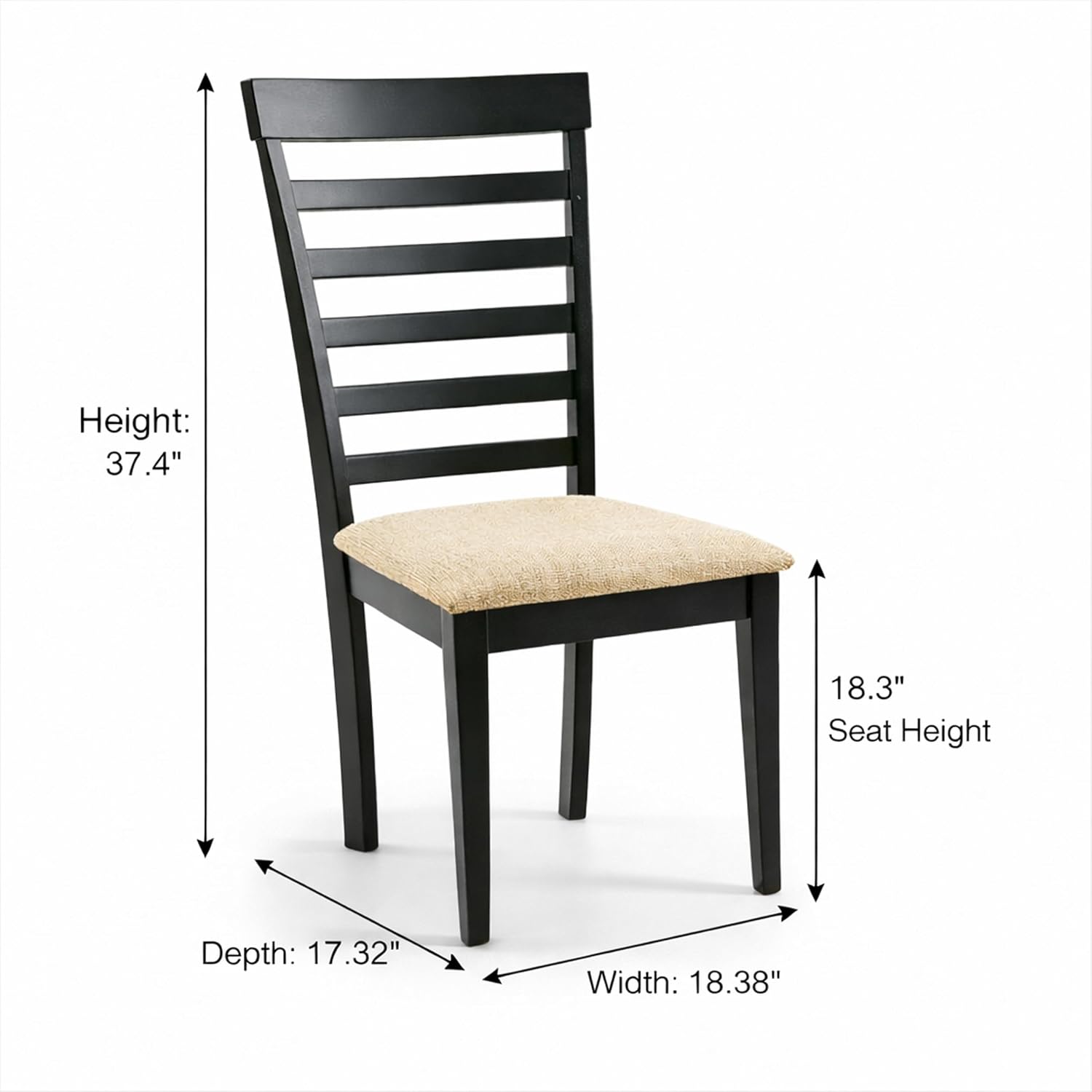 Traditional 5-Piece 43.3 Inch Rectangular Dining Set