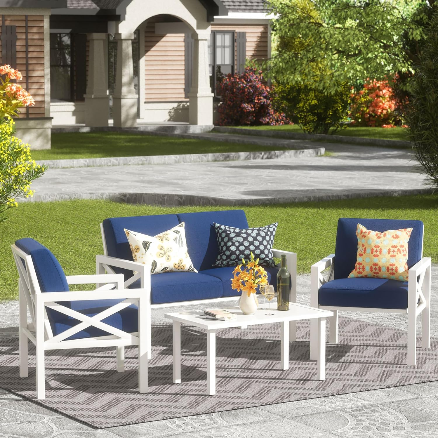 Outdoor Patio Furniture 4 Pieces Set