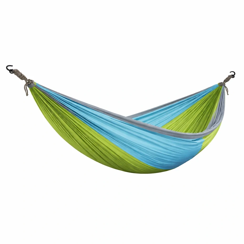 Hamac en nylon bleu et vert 290 x 150 cm-homestyleo