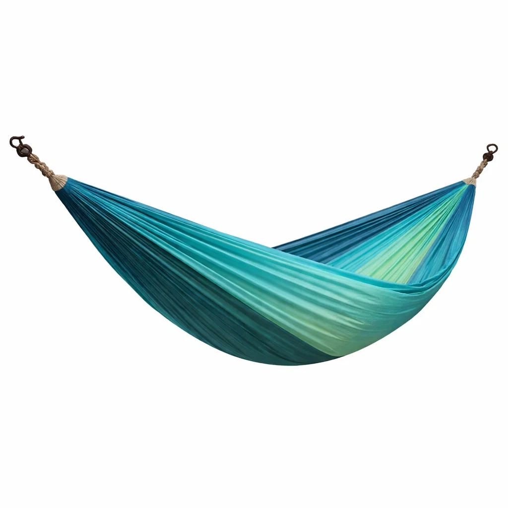 Hamac en nylon parachute bleu et vert 260 x 140 cm-homestyleo