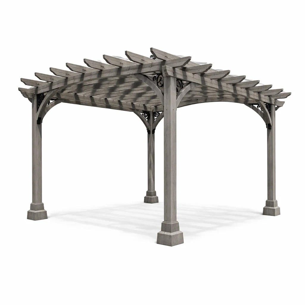 Pergola en bois composite gris-homestyleo