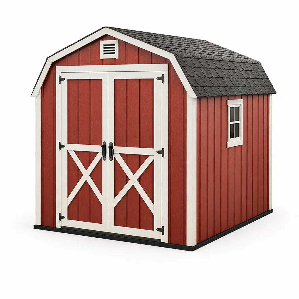 Red Resin Garden Storage Shed-CasanovaSpace