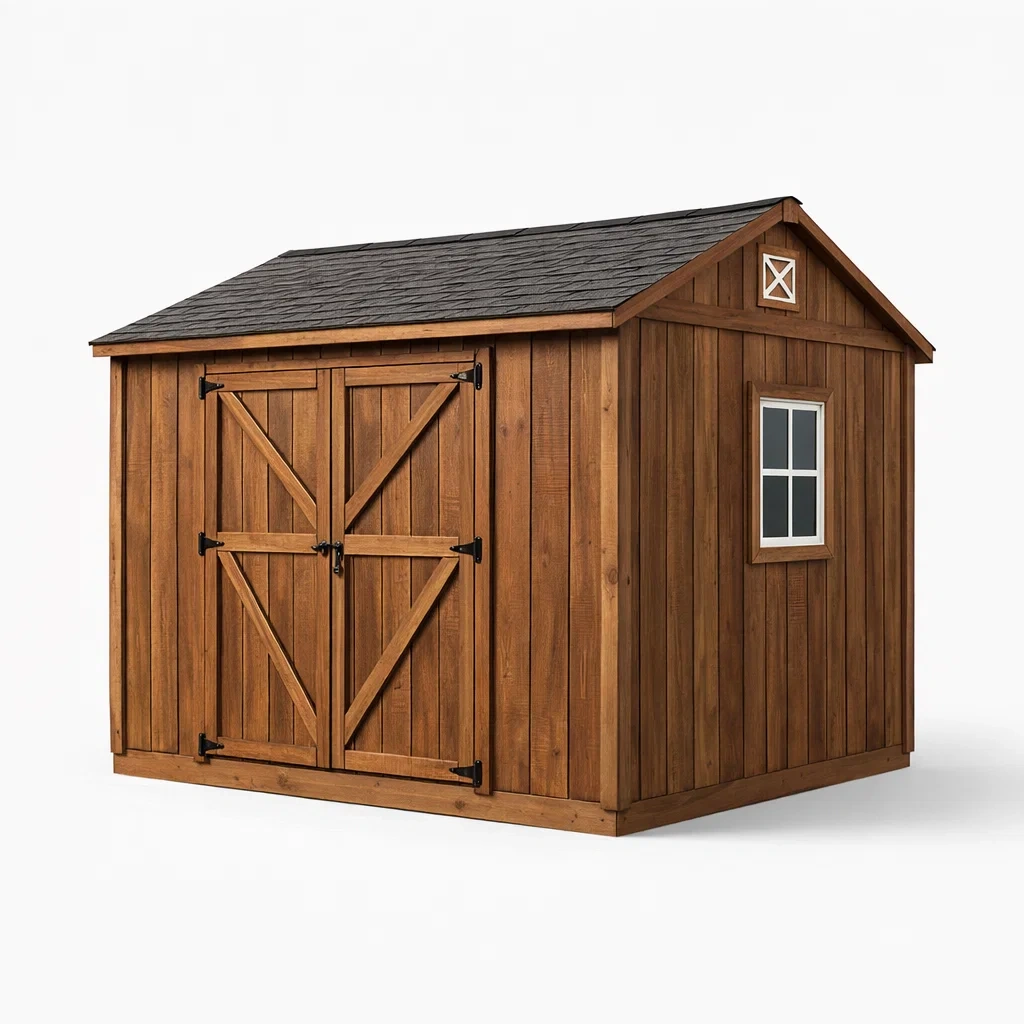 Brown Wooden Garden Storage Shed-CasanovaSpace