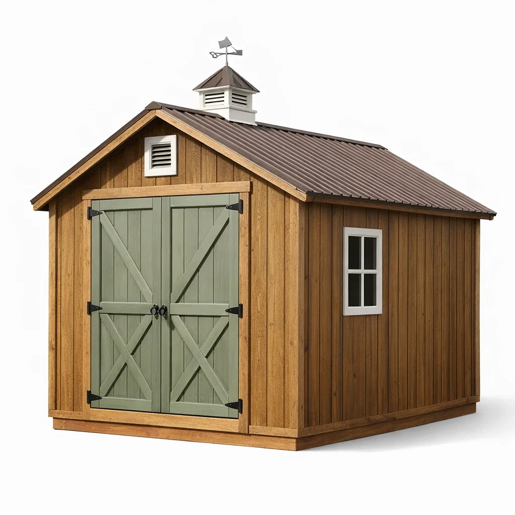 Brown Wooden Garden Storage Shed-CasanovaSpace
