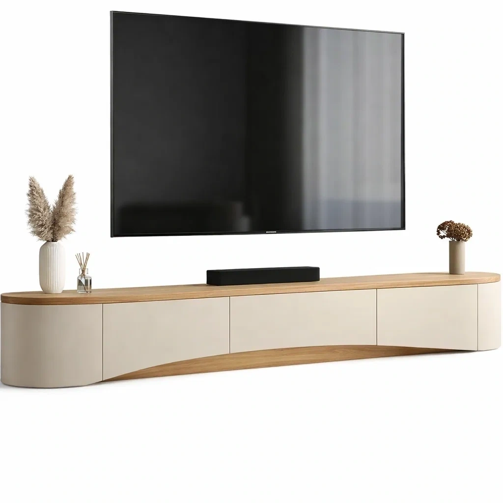 Modern TV Stand with Storage Cabinets-urbinoo