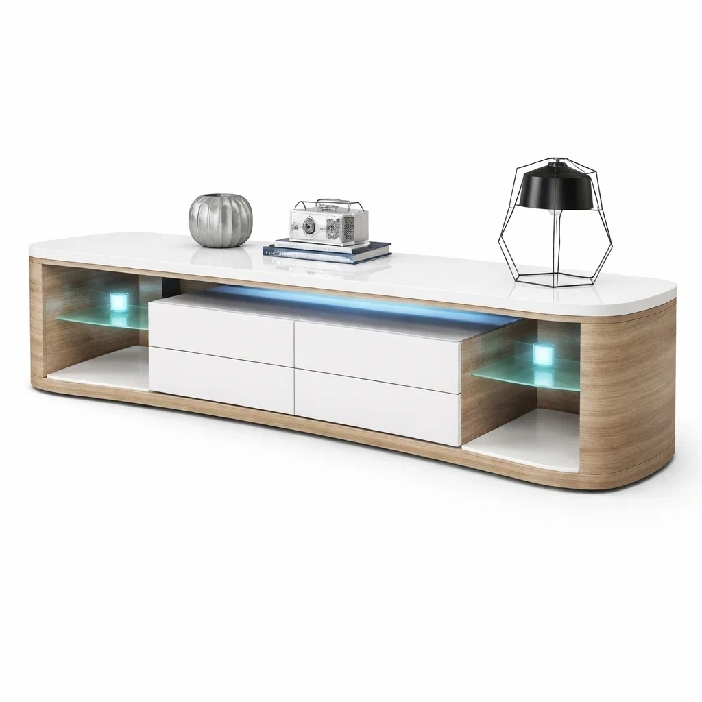 Modern LED TV Stand with Storage Drawers-urbinoo