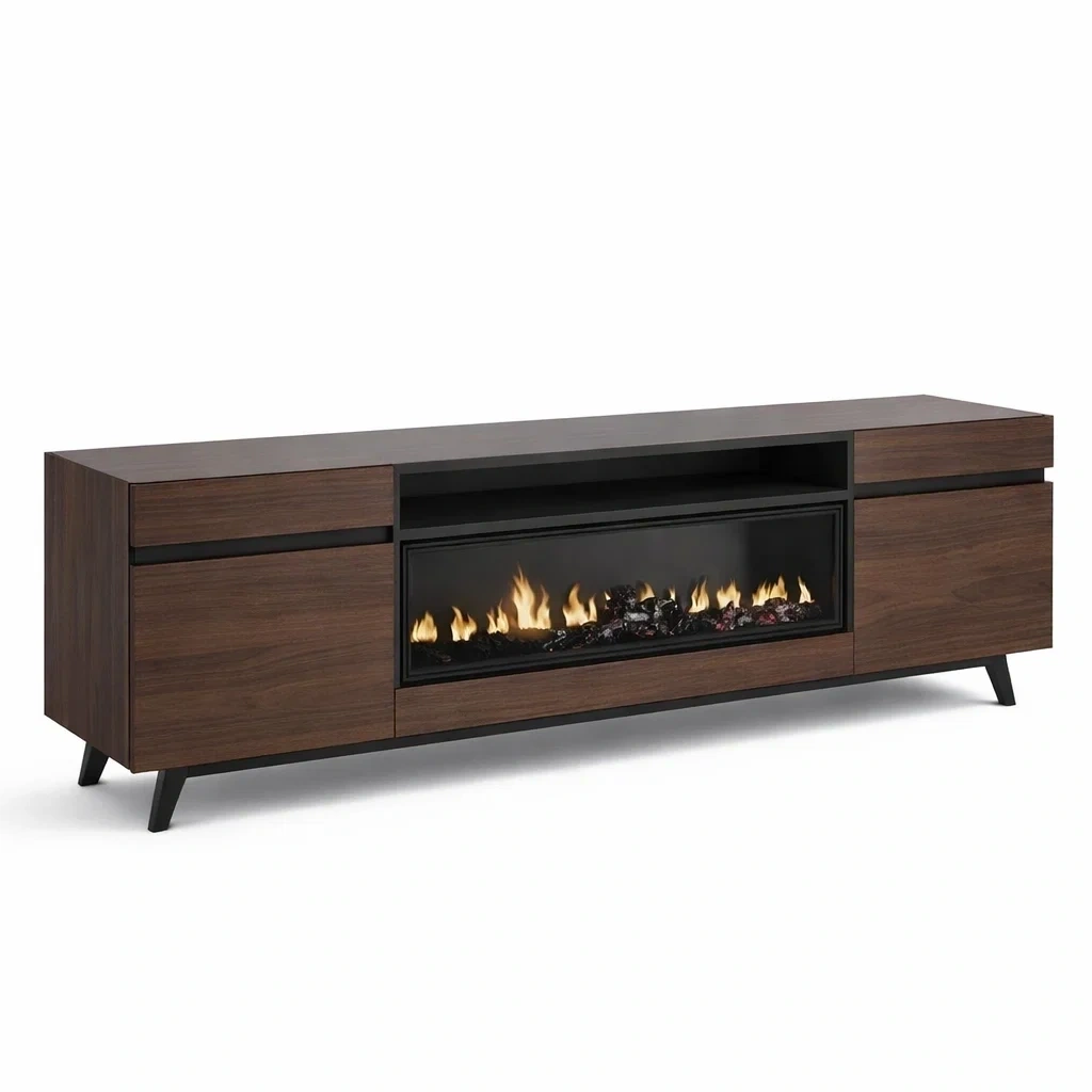 Modern Fireplace TV Stand with Storage-urbinoo
