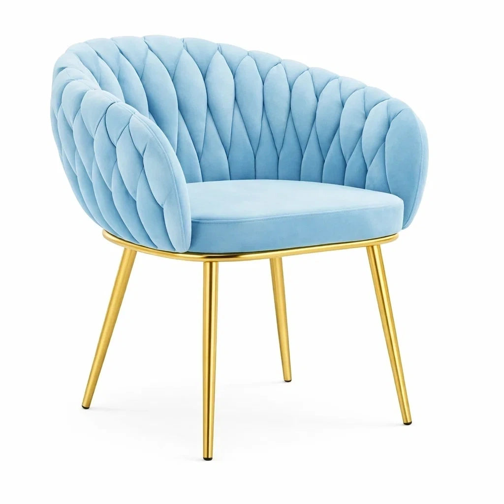 Velvet Dining Accent Chair with Gold Legs-urbinoo