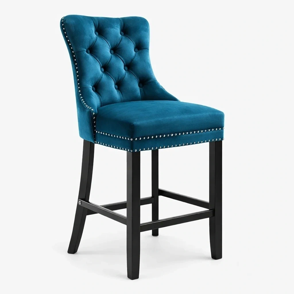 Tufted Bar Stool with Upholstered Seat-urbinoo