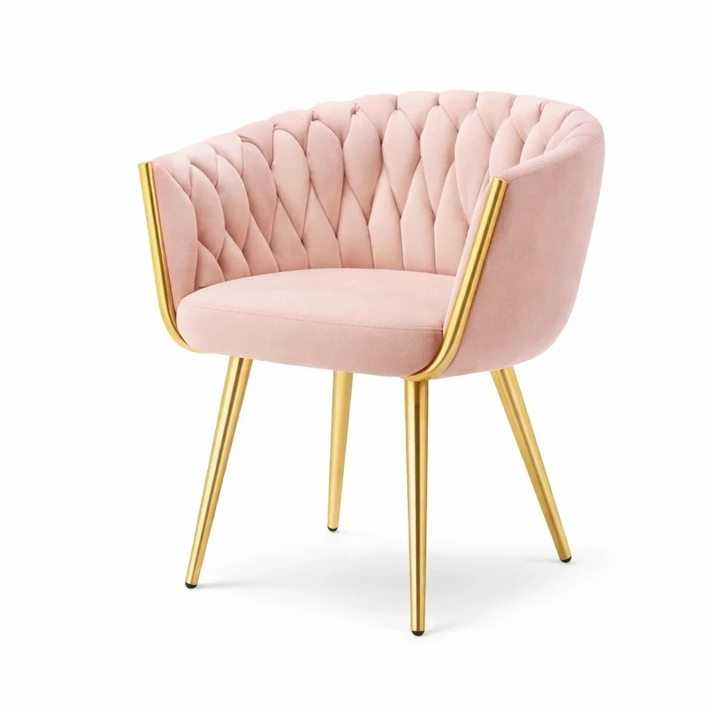 Velvet Accent Dining Chair with Gold Legs-urbinoo