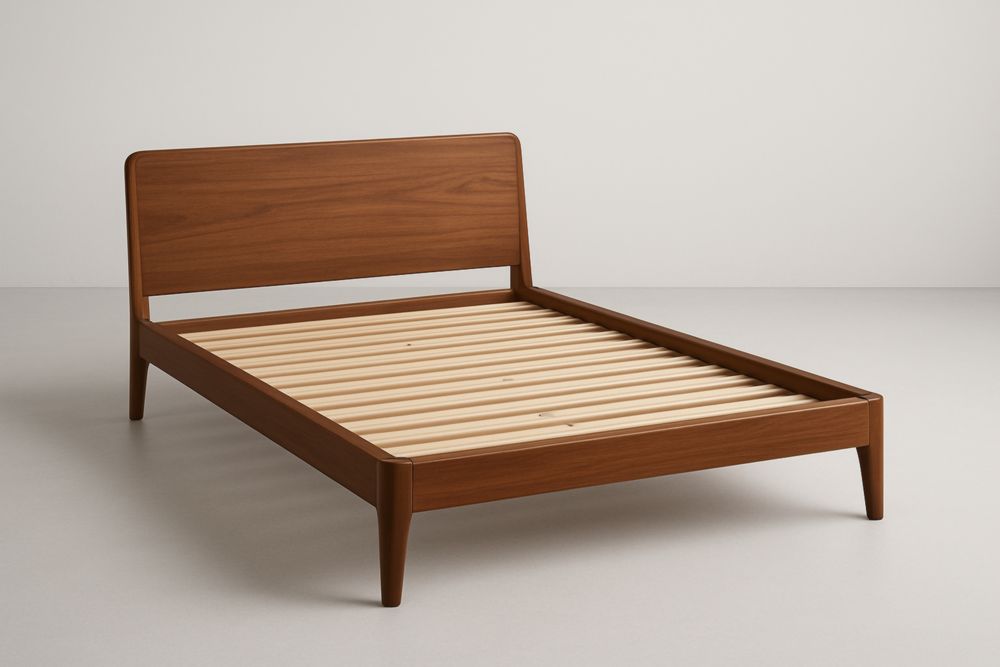 Struttura letto matrimoniale in legno marrone 200x150x35 cm(Lu×L×H)