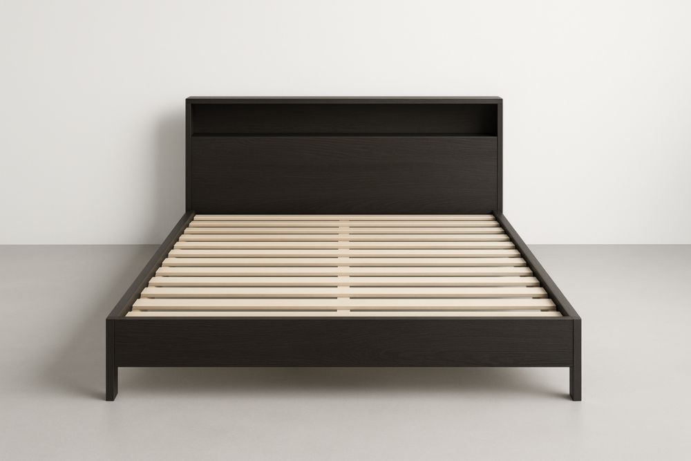 Letto matrimoniale in legno con testiera e doghe 200x160 cm