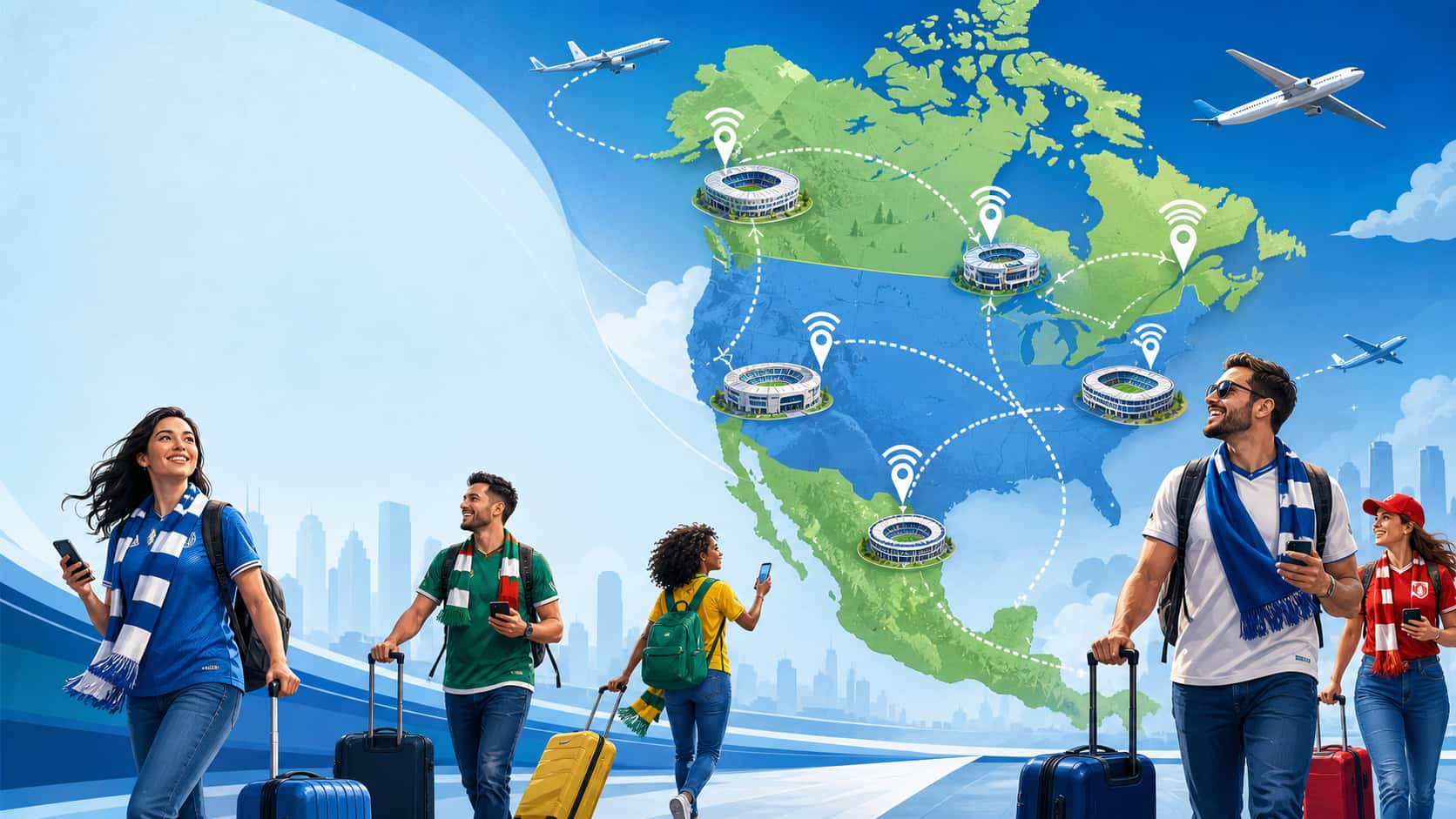 World Cup 2026 host cities travel internet and eSIM guide for USA Canada and Mexico
