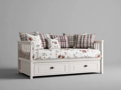 Sofás cama madera con 2 cajones 198x95x88 cm - blanco - estilo clásico funcional-Cozymyhaus