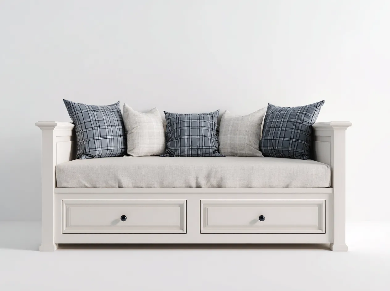 Sofás cama madera con cajones 200x92x88 cm - blanco - estilo clásico funcional-Cozymyhaus