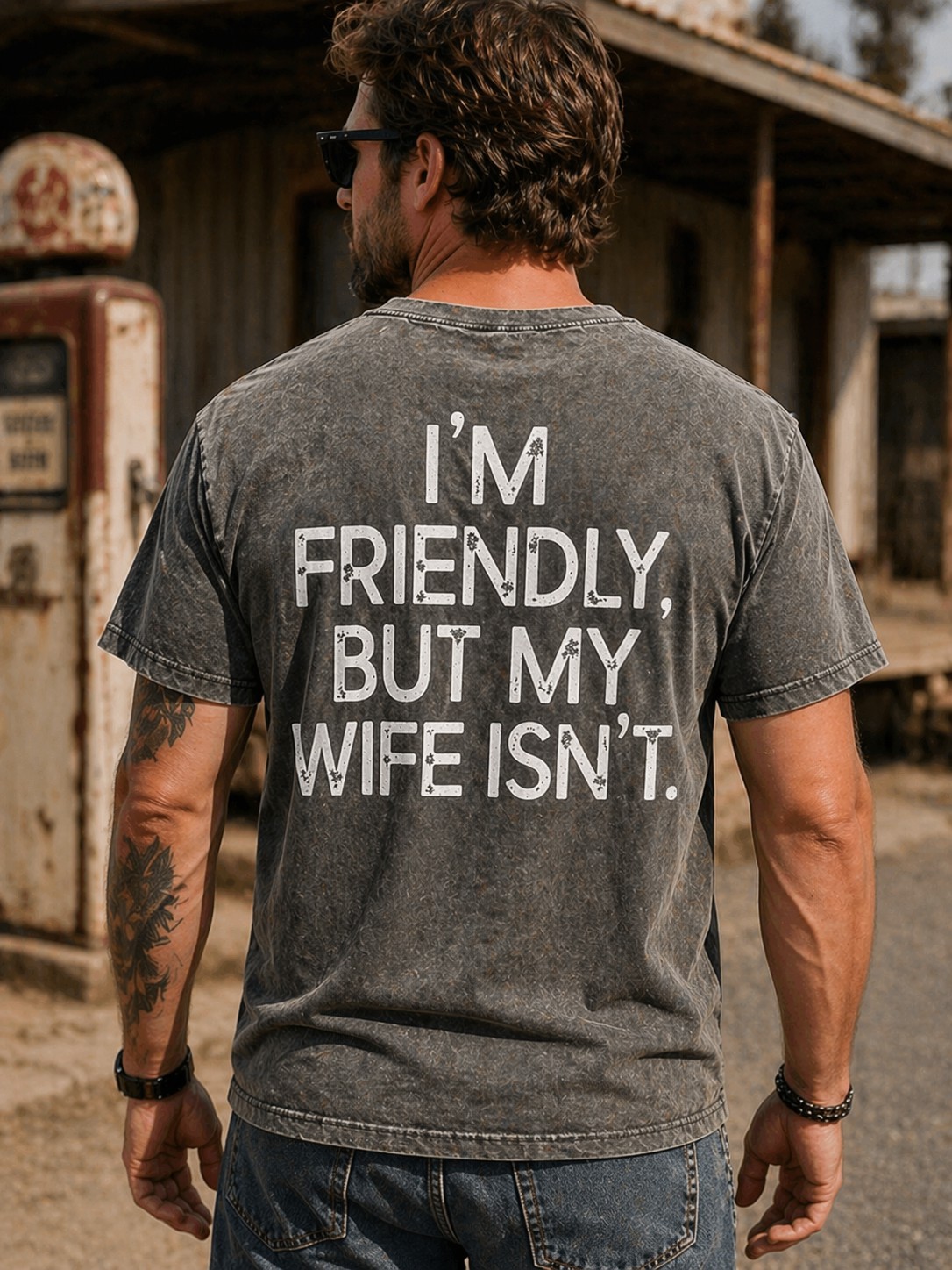 I'm Friendly But My Wife Isn't Funny Warning T-shirt