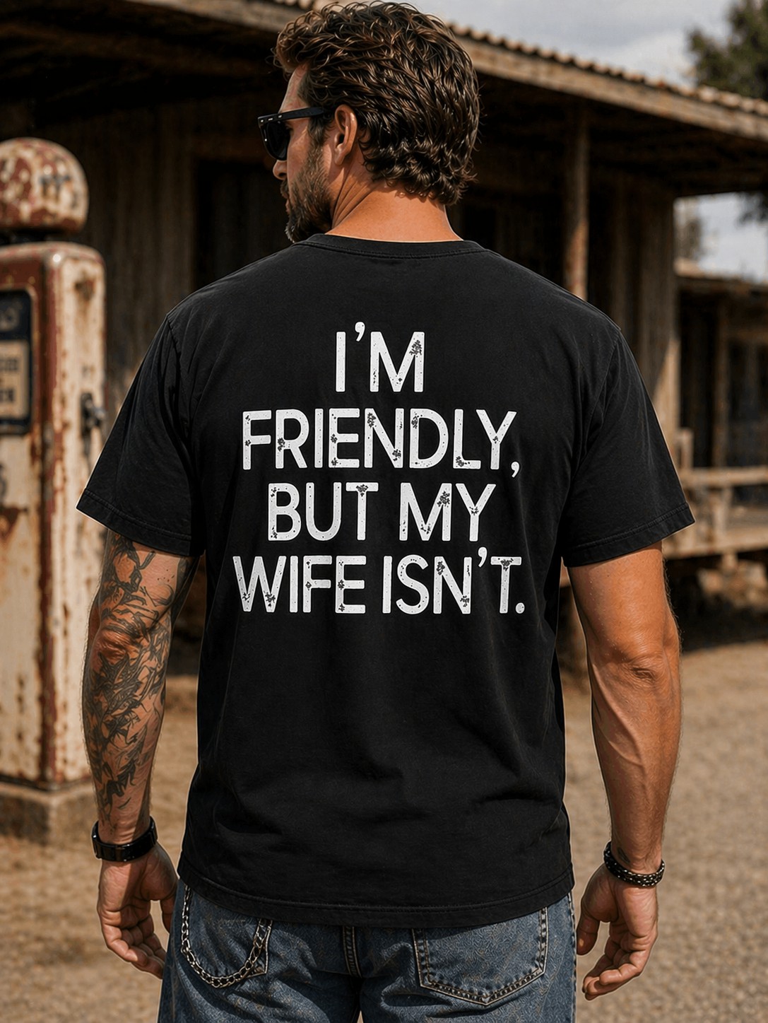 I'm Friendly But My Wife Isn't Funny Warning T-shirt