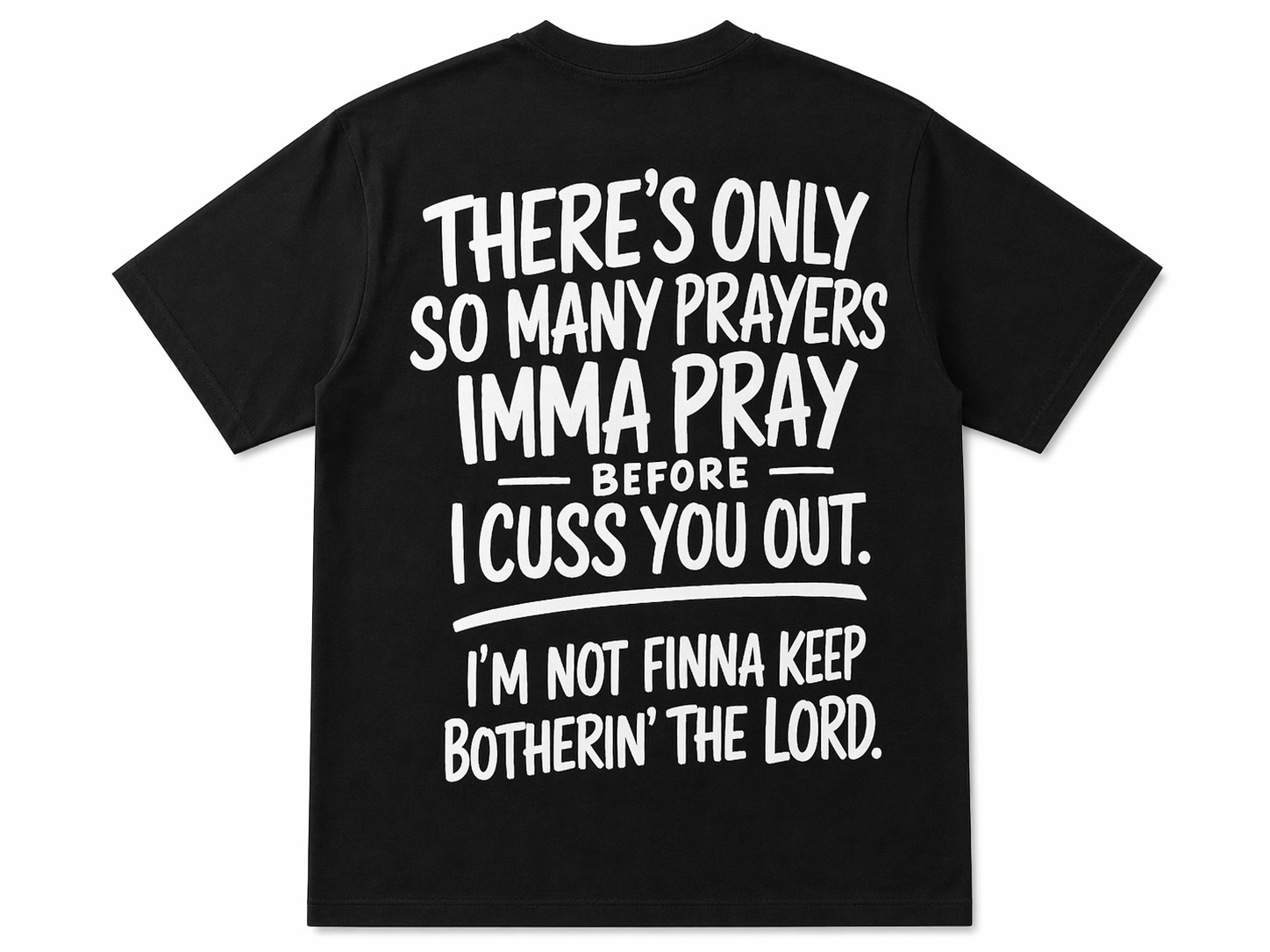 Faith Humor Graphic Men's T-Shirt – Imma Pray Before I Cuss You Out Vintage Christian Casual Tee