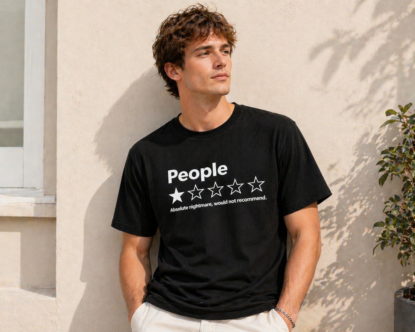 People 1-Star Graphic Tee – Funny Sarcastic Unisex Black T-Shirt