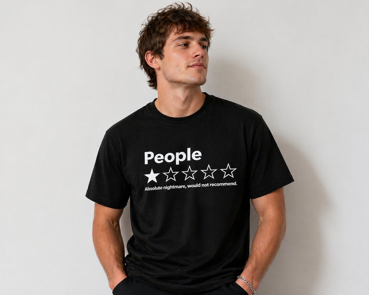 People 1-Star Graphic Tee – Funny Sarcastic Unisex Black T-Shirt
