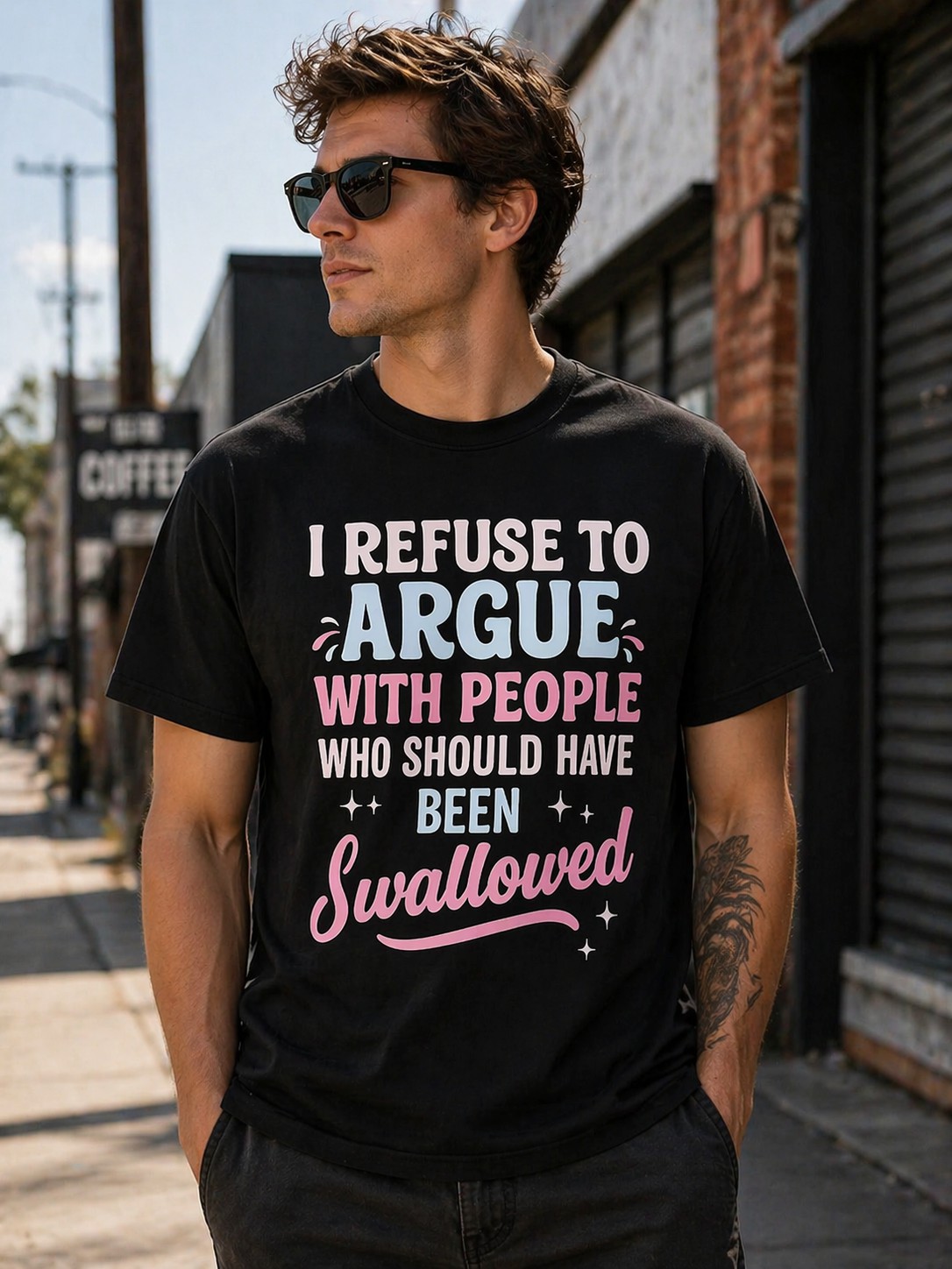 Funny Sarcastic Graphic T-Shirt – “I Refuse To Argue” Statement Tee