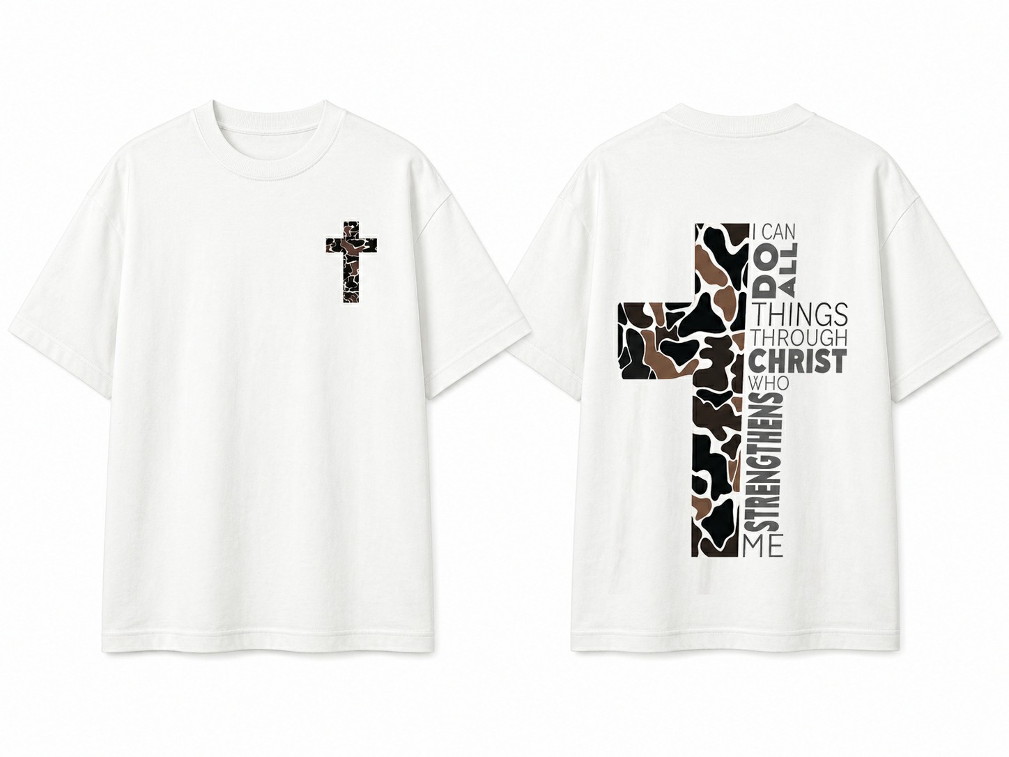 I Can Do All Things Through Christ Cross Graphic Tee – Christian Faith Unisex Vintage T-Shirt