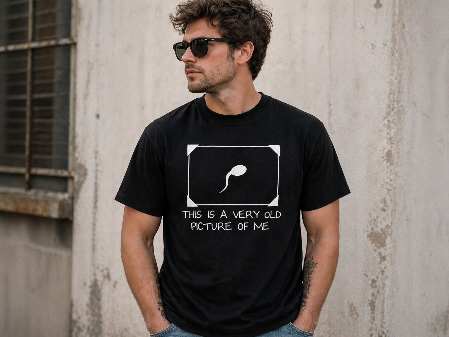 Funny Adult Humor Men's T-Shirt – This Is A Very Old Picture Of Me Novelty Graphic Casual Tee