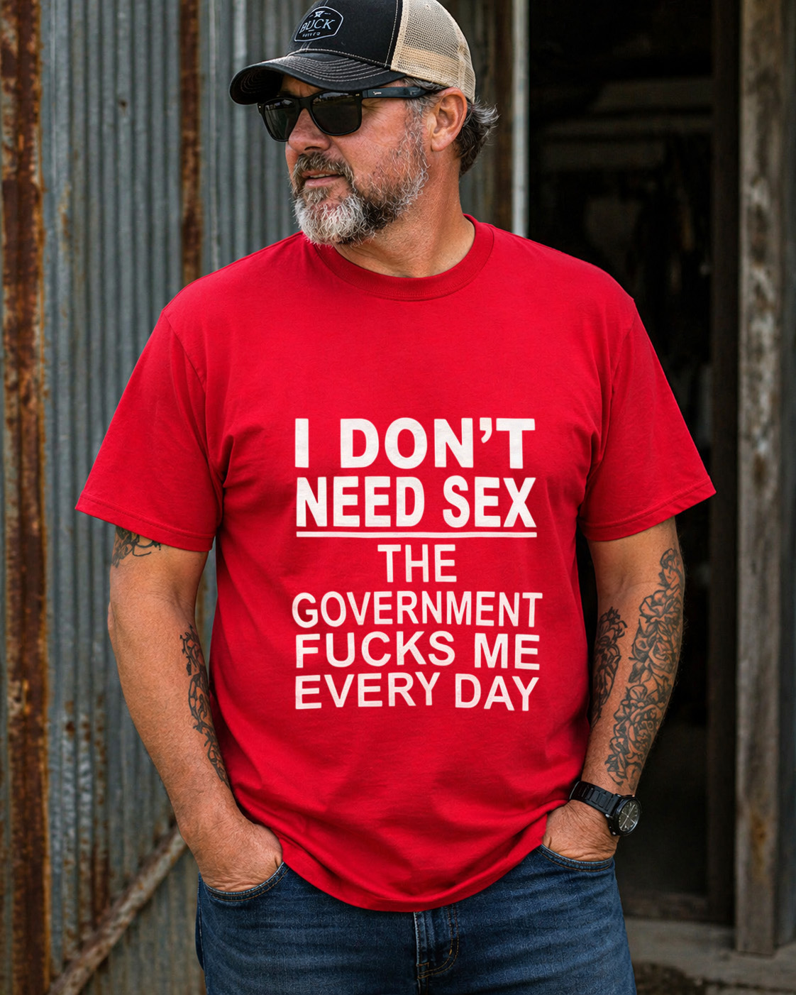 Funny Offensive Graphic T-Shirt – “I Don’t Need Sex” Bold Statement Tee