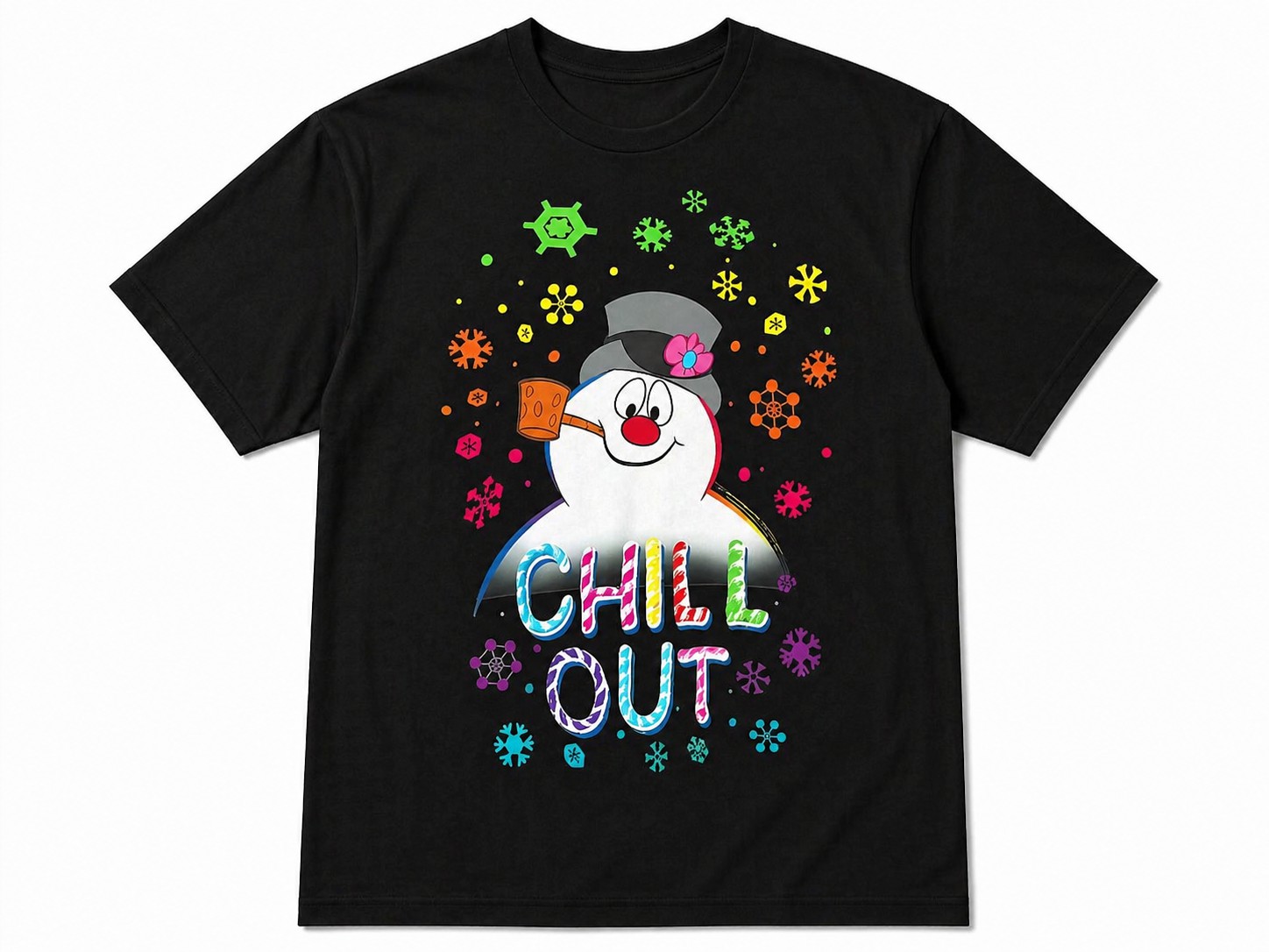 Funny Christmas T-Shirt – Chill Out Snowman Graphic Tee