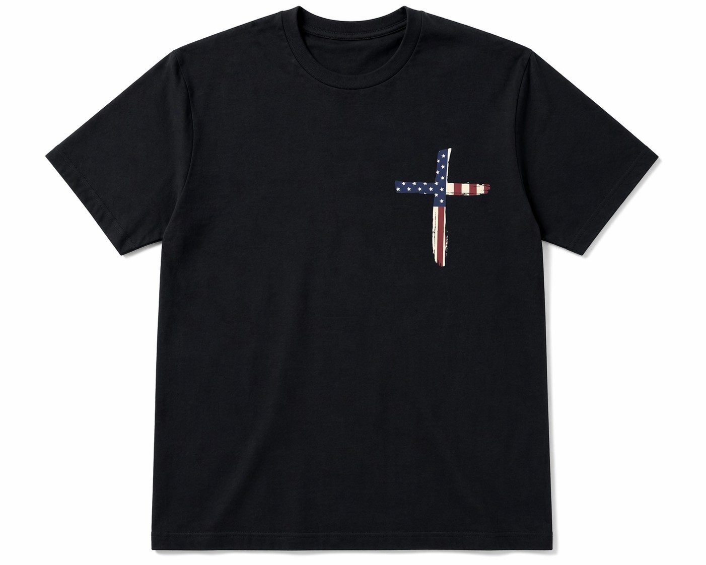Christian Patriotic Graphic T-Shirt – Stand for the Flag Kneel for the Cross Tee