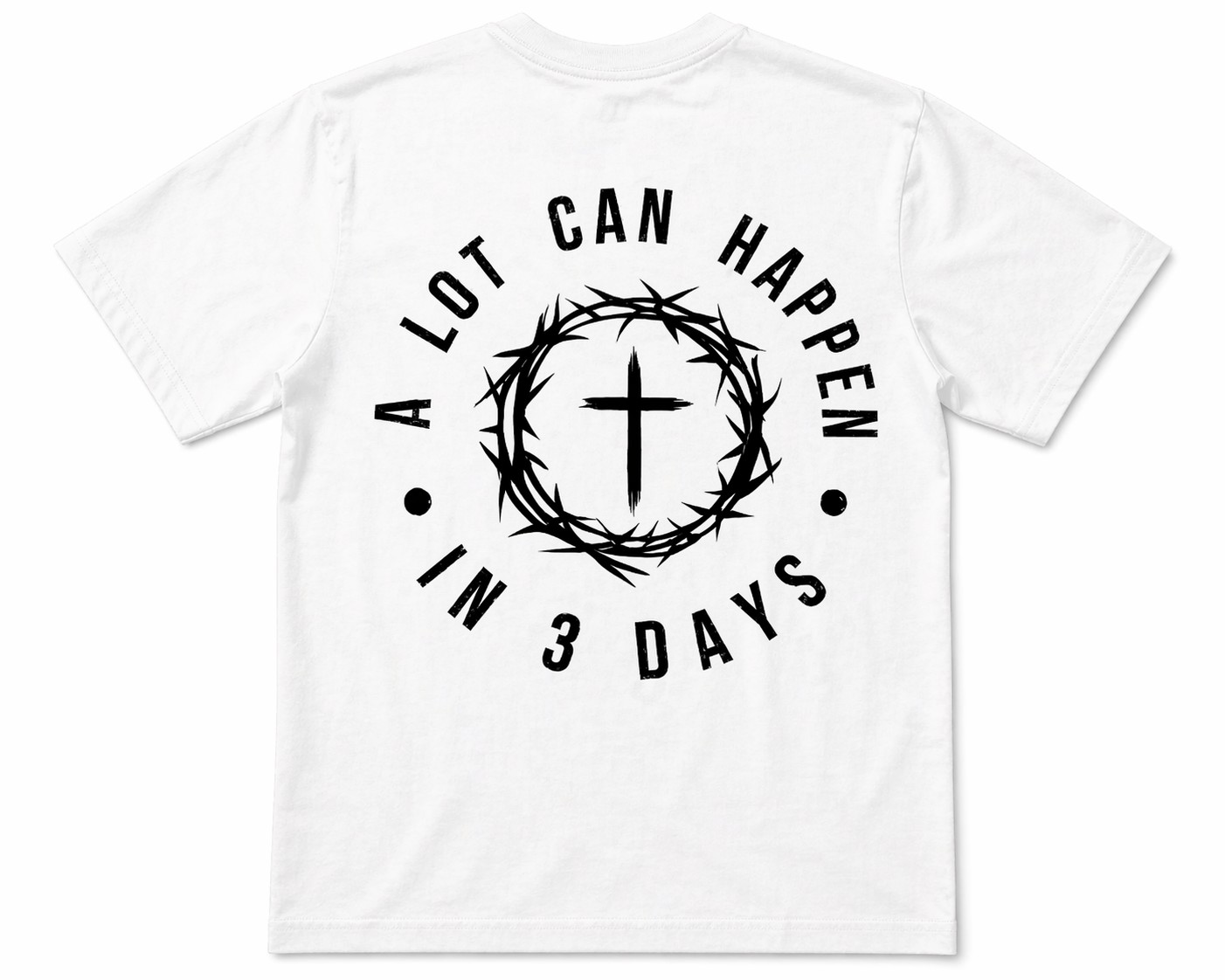 Christian Faith Cross Graphic Men's T-Shirt – A Lot Can Happen in 3 Days Vintage Washed Tee