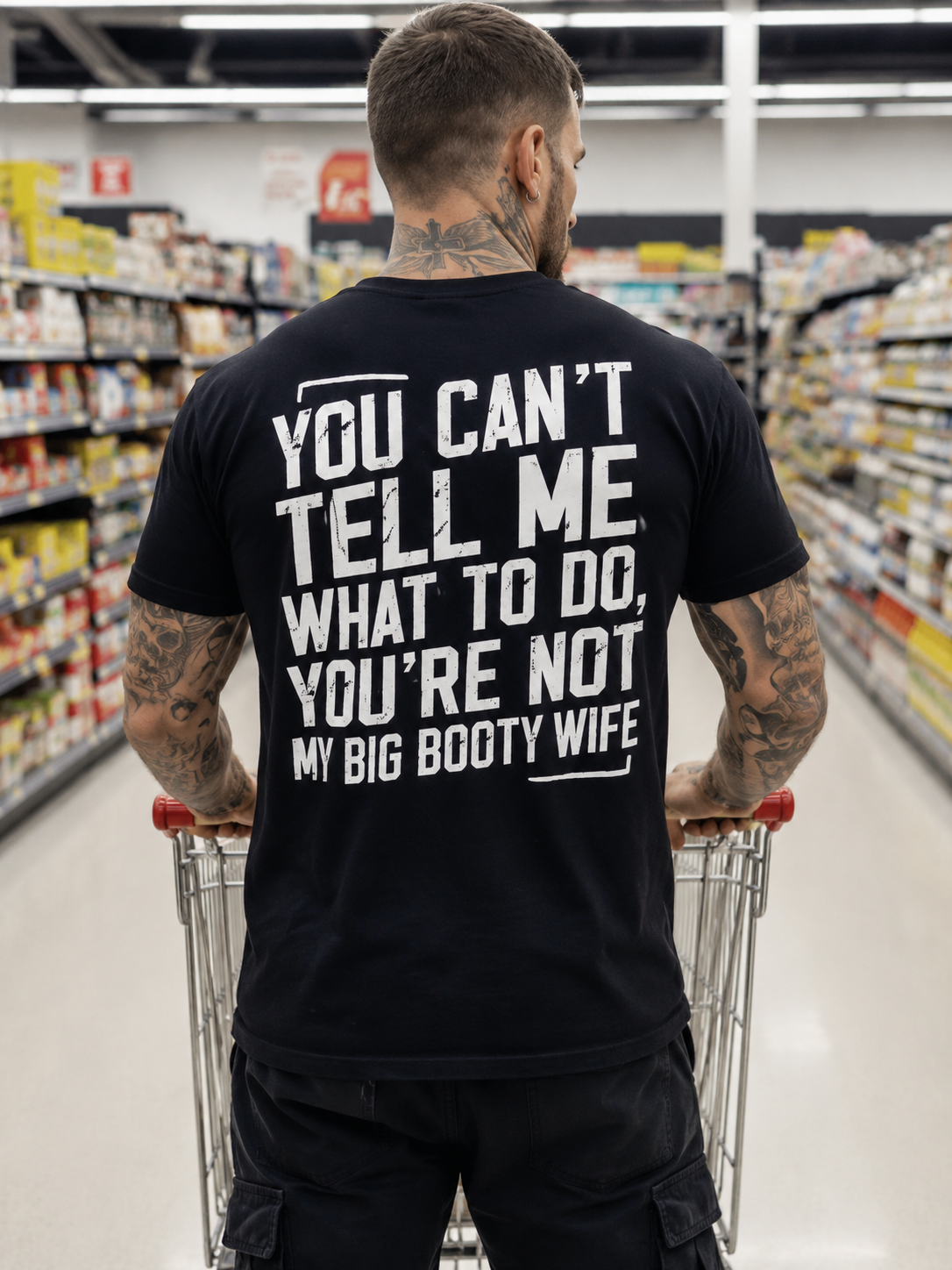 "You Can't Tell Me What To Do, You're Not My Big Booty Wife" Funny Graphic T-Shirt