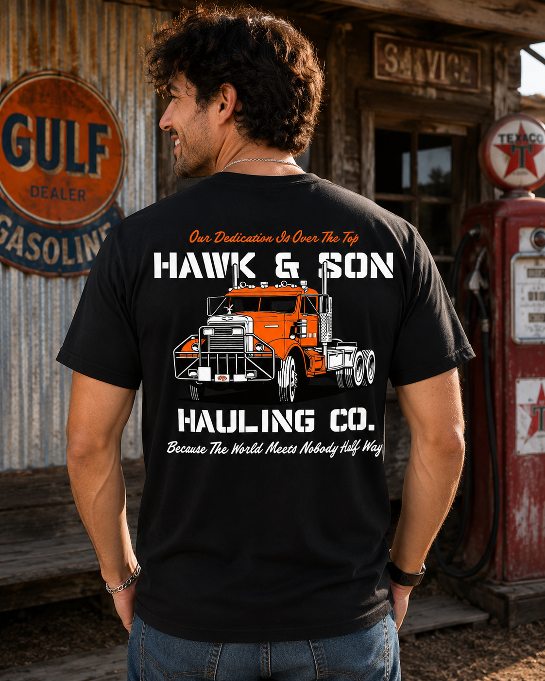 Classic American Truck Driver Graphic T-Shirt – Vintage Big Rig Tee