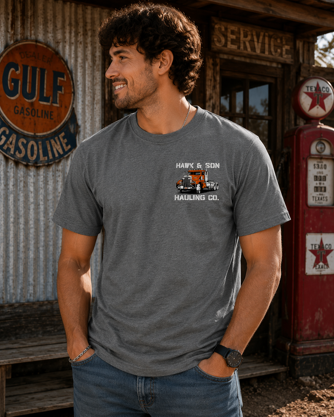 Classic American Truck Driver Graphic T-Shirt – Vintage Big Rig Tee