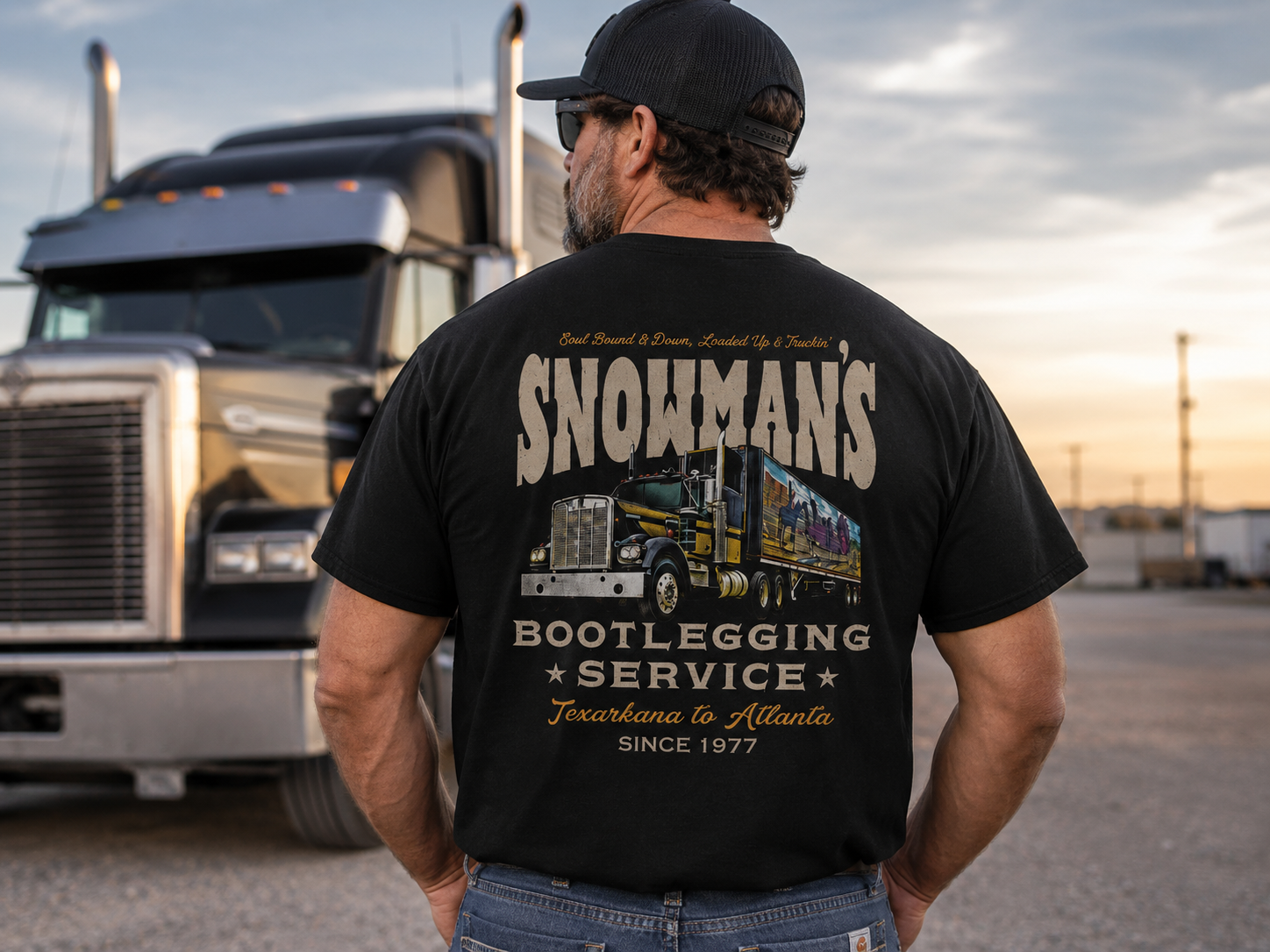Vintage Trucker Graphic T-Shirt – Southern Highway Legend Back Print Tee