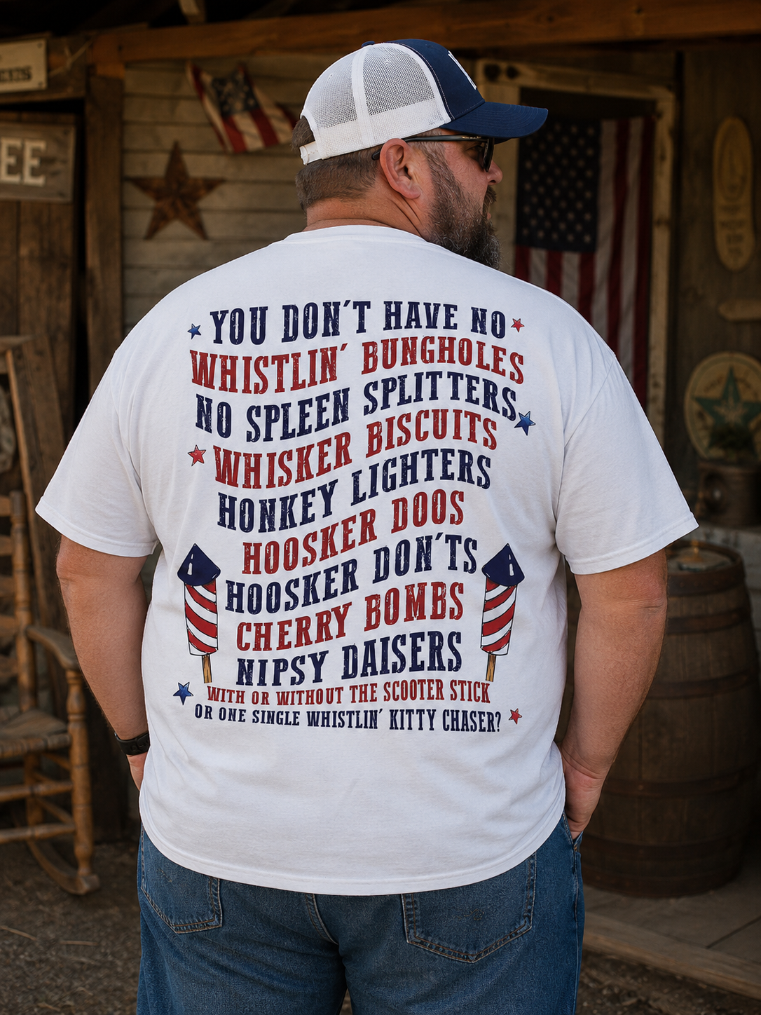 Stars & Stripes Rodeo Graphic T-Shirt – Vintage Cowboy Humor Tee