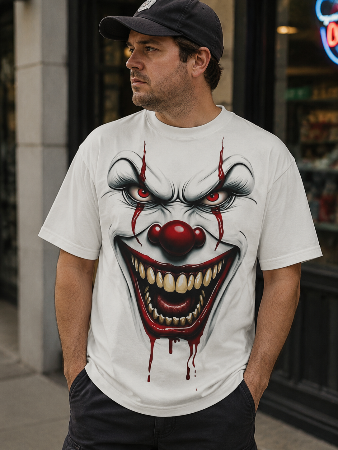 Vintage Horror Clown Graphic T-Shirt – Spooky Halloween Inspired Streetwear Tee