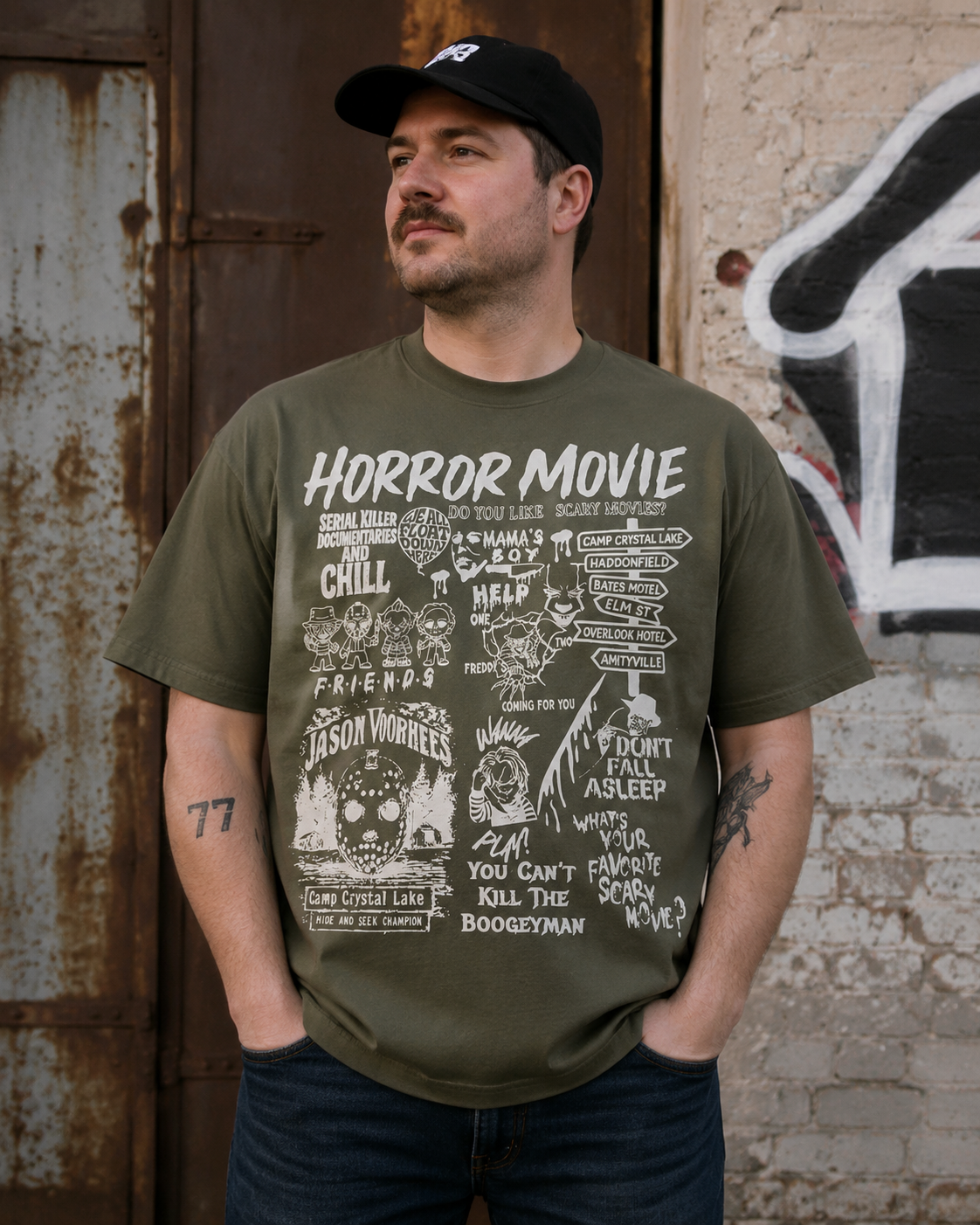 Vintage Horror Movie Halloween Graphic T-Shirt – Spooky Retro Scary Film Fan Tee