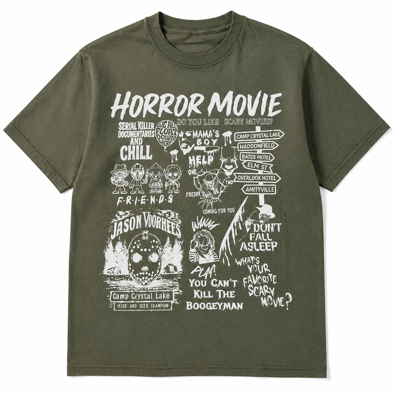 Vintage Horror Movie Halloween Graphic T-Shirt – Spooky Retro Scary Film Fan Tee