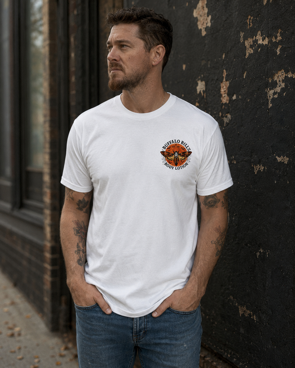 “Buffalo Moth” Horror-Inspired Graphic Streetwear T-Shirt