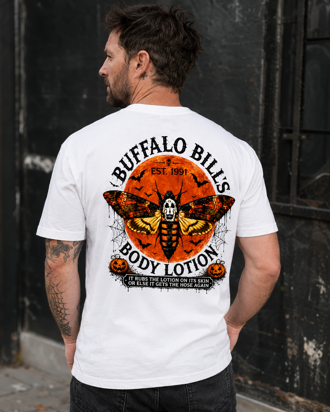 “Buffalo Moth” Horror-Inspired Graphic Streetwear T-Shirt