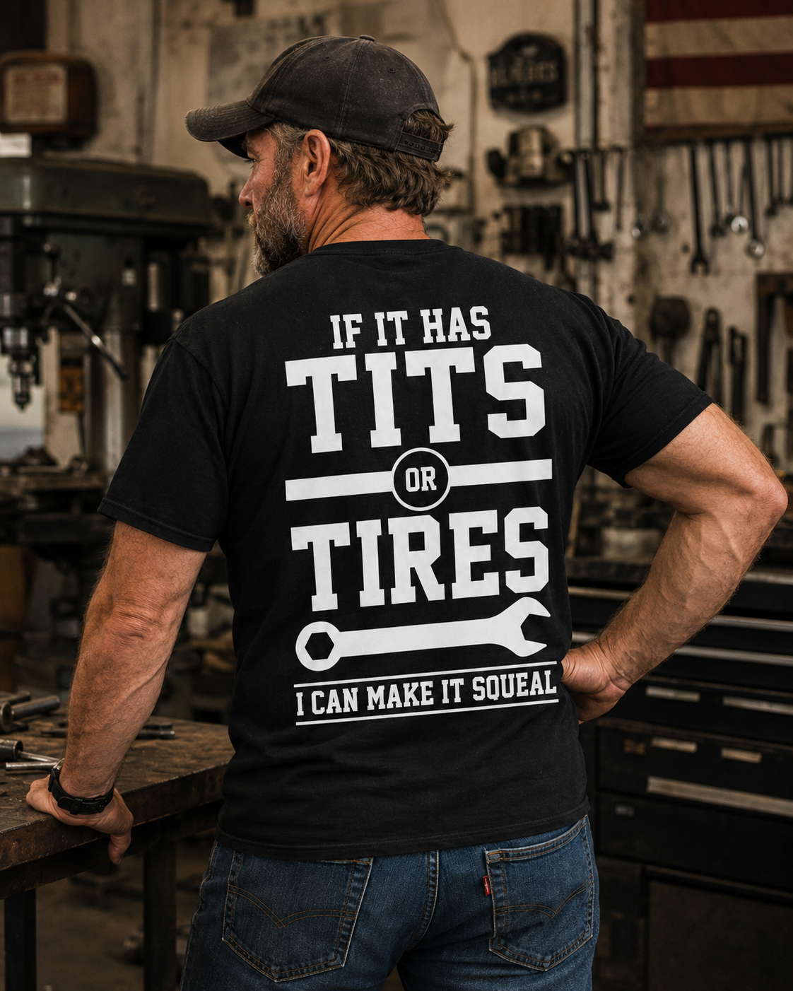 Funny Garage Mechanic T-Shirt – Vintage Blue Collar Auto Humor Graphic Tee for Men