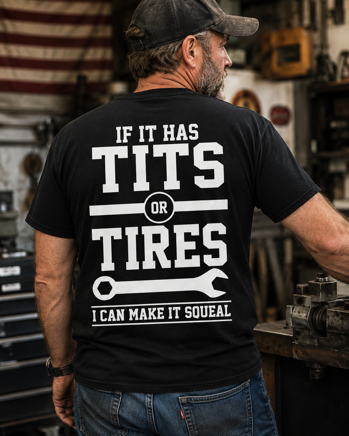 Funny Garage Mechanic T-Shirt – Vintage Blue Collar Auto Humor Graphic Tee for Men