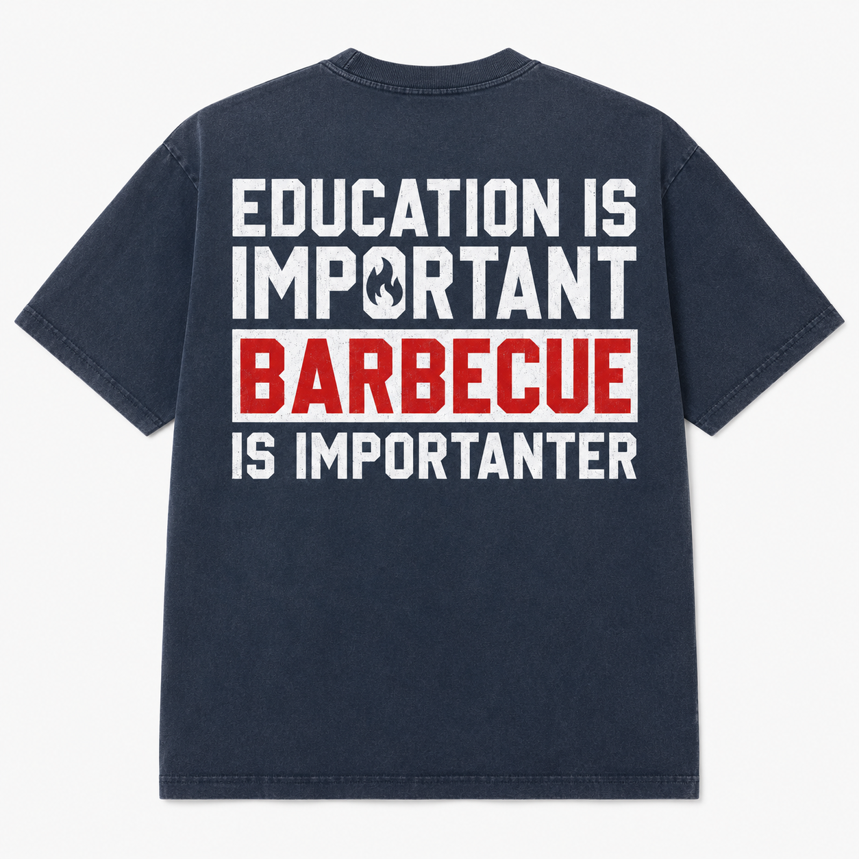 Funny BBQ Graphic T-Shirt – “Barbecue Is Importanter” Dad Humor Shirt for Men